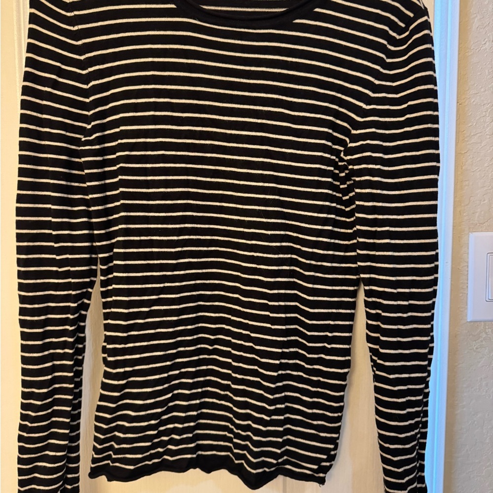 Zara Black and White Striped Top